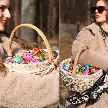 VESPLO Hand Painted Wooden Easter Eggs - Vibrant Decor