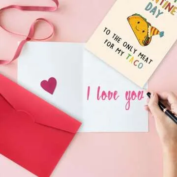 BENNLOOS Lovely Taco Valentines Day Card for Him Her, Naughty Valentine's Day Gift for Husband Wife, Romantic Boyfriend Girlfriend Vday Card, To The Only Meat for My Taco
