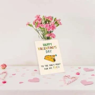 BENNLOOS Lovely Taco Valentines Day Card for Him Her, Naughty Valentine's Day Gift for Husband Wife, Romantic Boyfriend Girlfriend Vday Card, To The Only Meat for My Taco