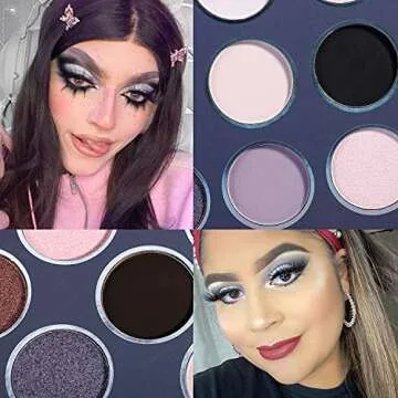 Smokey Grey Eyeshadow Palette, DE’LANCI Professional Black Silver Gray Goth Neutral Matte Shimmer 12 Shades, Subtle Eyes Shadows Makeup Pallet, High Pigmented Waterproof Small and Cute Makeup Pallete