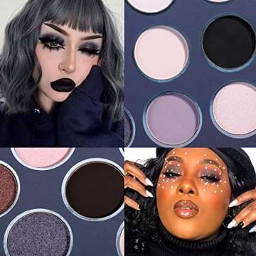Smokey Grey Eyeshadow Palette, DE’LANCI Professional Black Silver Gray Goth Neutral Matte Shimmer 12 Shades, Subtle Eyes Shadows Makeup Pallet, High Pigmented Waterproof Small and Cute Makeup Pallete