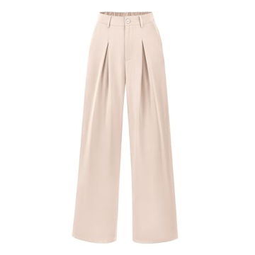 BTFBM Women's High Waist Wide Leg Palazzo Pants - Comfortable & Stylish Office Trousers