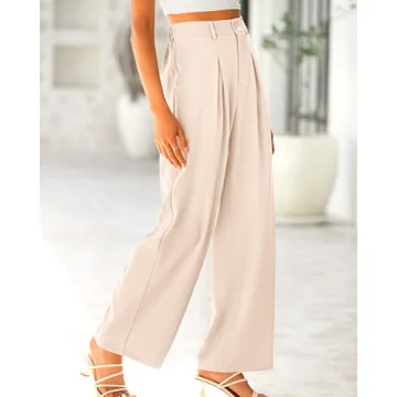 BTFBM Women High Waist Wide Leg Palazzo Pants Office Trousers
