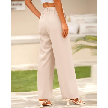 BTFBM Women High Waist Wide Leg Palazzo Pants Office Trousers