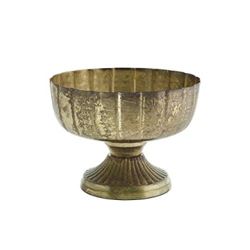 Afloral Distressed Gold Compote Bowl for Floral Arrangements