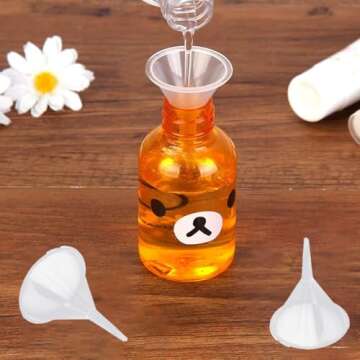 Mini Clear Funnel 10-Pcs Narrow Neck Perfume Funnel Polyethylene Small Funnel Kitchen Use Plastic Fu...