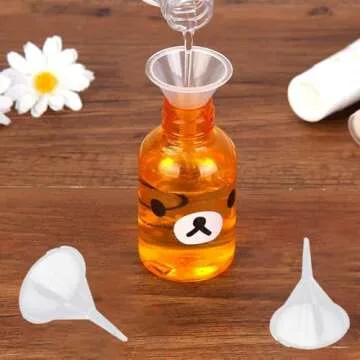 Mini Clear Funnel 10-Pcs Narrow Neck Perfume Funnel Polyethylene Small Funnel Kitchen Use Plastic Fu...