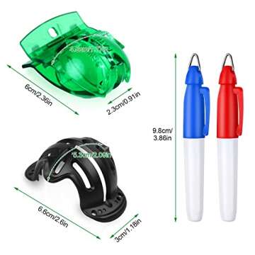 8 Pack Golf Ball Marker Liner Drawing Marker, 4 Golf Ball Marker Stencil and 4 Color Golf Ball Marke...