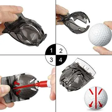 8 Pack Golf Ball Marker Liner Drawing Marker, 4 Golf Ball Marker Stencil and 4 Color Golf Ball Markers, Golf Ball Line Marker Tool, Golf Ball Alignment Marking Tool for The Golfer