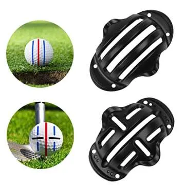 8 Pack Golf Ball Marker Liner Drawing Marker, 4 Golf Ball Marker Stencil and 4 Color Golf Ball Markers, Golf Ball Line Marker Tool, Golf Ball Alignment Marking Tool for The Golfer