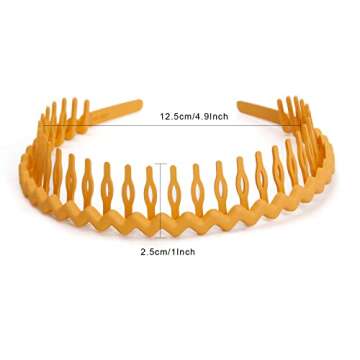 WOVOWOVO Plastic Hair Bands with Teeth, 10 Packs Thin Headbands for Women Girls Teens, Non Slip Hair...