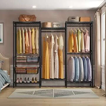 VIPEK V10 Wire Garment Rack - Heavy Duty & Versatile Closet Organizer with 2 Baskets, 790lbs Capacit...