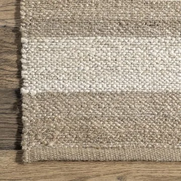nuLOOM Alisia 10x13 Striped Jute Area Rug for Home Decoration