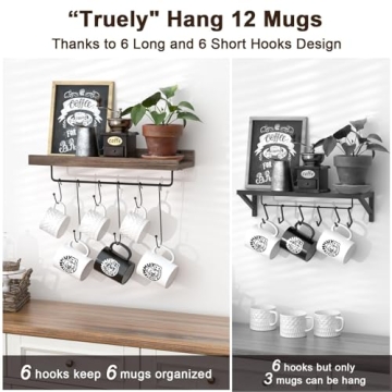 Coffee Mug Holder Organizer for Stylish Kitchen Storage
