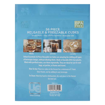 Urban Essentials Quick Freeze Reusable Ice Cubes Pack of 56