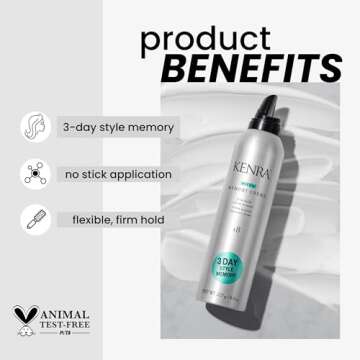 Kenra Nitro Memory Crème 18 | Firm Hold Crème Mousse | All Hair Types | 8 fl. Oz