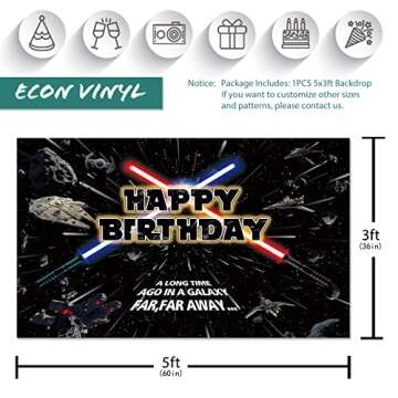 Seasonwood Star Themed Backdrop for Baby Boys Kids Birthday Party Universe Wars Background Galaxy Ph...
