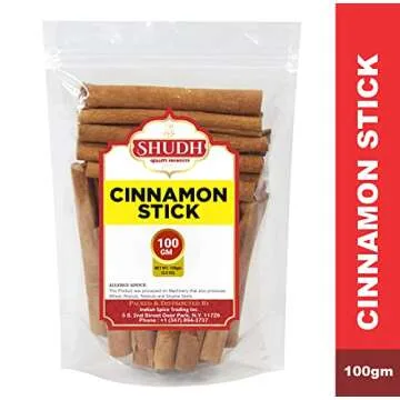 Authentic SHUDH Cinnamon Sticks 100GM | Natural Cassia Spice for Baking & Cooking