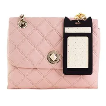 Kate Spade New York ID Badge Clip Key Chain, Silicone Keychain Accessory, Black Cat