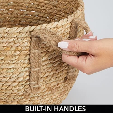 mDesign Braided Seagrass Storage Basket Set - 3 Durable Bins