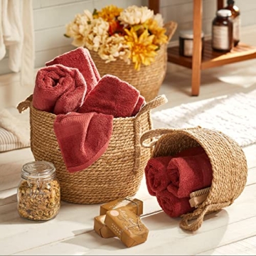 mDesign Braided Seagrass Storage Basket Set - 3 Durable Bins