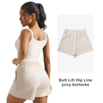 OMKAGI Women 2 Piece Outfits Sleeveless Tank Top Sweat Shorts Set with Pockets Vacation Sets