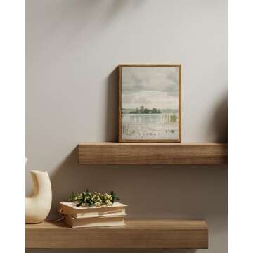 InSimSea Framed Canvas Art Vintage Lakeside Decor