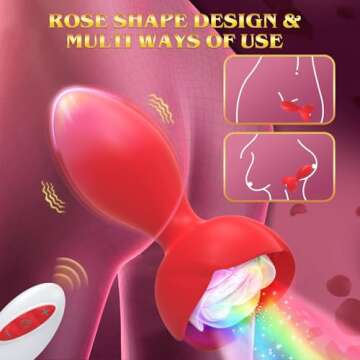 Silicone Rose Vibrator with Remote Control - 10 Modes