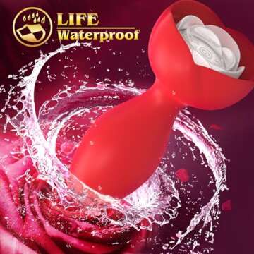 Silicone Rose Vibrator with Remote Control - 10 Modes