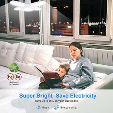 Rieyue 2 Pack Adjustable LED Light Bulbs for Bright Spaces