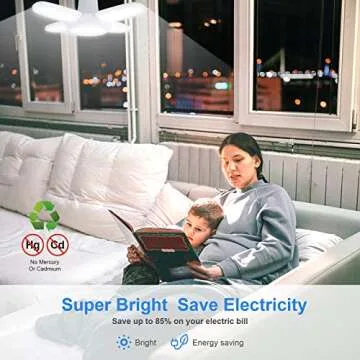 Rieyue 2 Pack Adjustable LED Light Bulbs for Bright Spaces