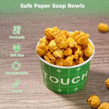 ZWY4002 Football Snack Bowls - 45 Piece Set for Parties