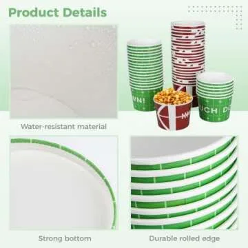 ZWY4002 Football Snack Bowls - 45 Piece Set for Parties