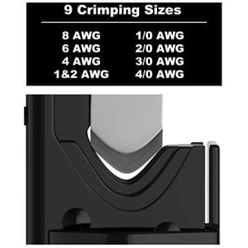 Hammer Battery Lug Crimping Tool for 8, 6, 4, 2, 1/0, 2/0, 3/0, 4/0 American Wire Gauge (AWG) Wire and Cable