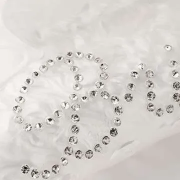 Saliyaa Bride Hair Clip - White Acrylic Hair Clip with Double-Side Bride Logo (4 inches) - Wedding Gift for Bride, Bridal Shower, Bachelorette Party Decorations Accessory - Rhinestone, Classy, Female