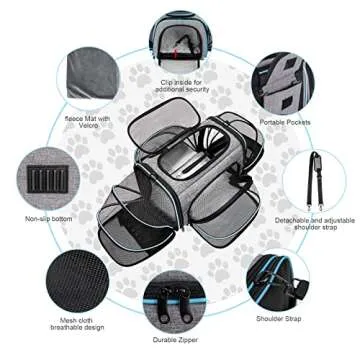 BERTASCHE Cat Carrier: Expandable Airline Approved Pet Carrier