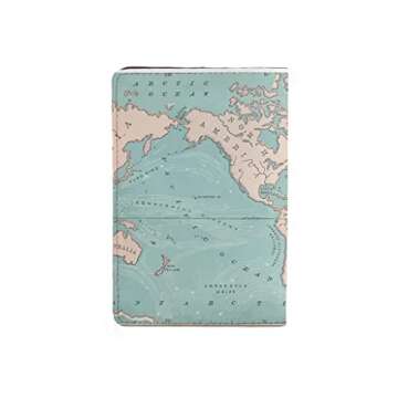 Let's the Map Show You the Way - Wanderlust Collection - Leather Vintage Map - Passport Holder - Tra...