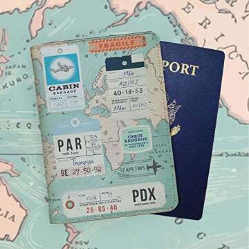 Let's the Map Show You the Way - Wanderlust Collection - Leather Vintage Map - Passport Holder - Travel Accessories