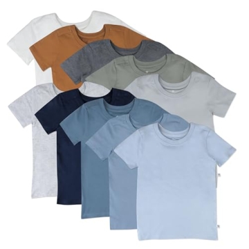 HonestBaby 10-Pack Organic Cotton T-Shirts for Kids