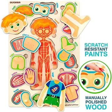 QUOKKA Montessori Wooden Anatomy Puzzles for Kids
