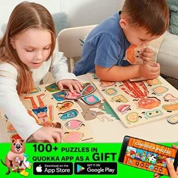 QUOKKA Montessori Wooden Anatomy Puzzles for Kids