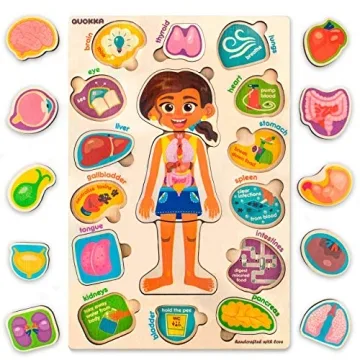 QUOKKA Montessori Wooden Anatomy Puzzles for Kids