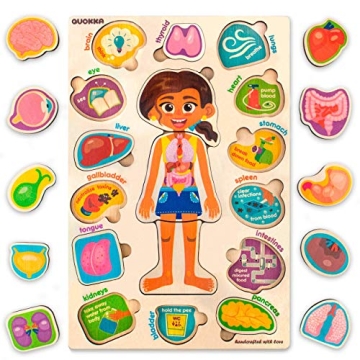 QUOKKA Montessori Wooden Anatomy Puzzles for Kids