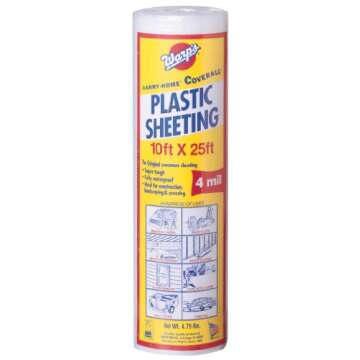 Warp Brothers SP-4CH10-C Heavy-Duty Clear Plastic Sheeting - Moisture-Proof & Tear-Resistant