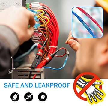 Kuject 210PCS Heat Shrink Butt Connectors, Tinned Copper Waterproof Electrical Butt Splice Connector...