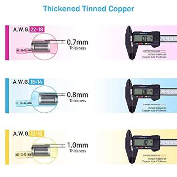 Kuject 210PCS Heat Shrink Butt Connectors, Tinned Copper Waterproof Electrical Butt Splice Connector Kit, Insulated Sealed Crimp Connectors for Marine Boat Truck Stereo Joint