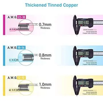 Kuject 210PCS Heat Shrink Butt Connectors, Tinned Copper Waterproof Electrical Butt Splice Connector Kit, Insulated Sealed Crimp Connectors for Marine Boat Truck Stereo Joint