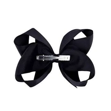 DEEKA 6" Big Hand-made Hair Bows Set for Girls