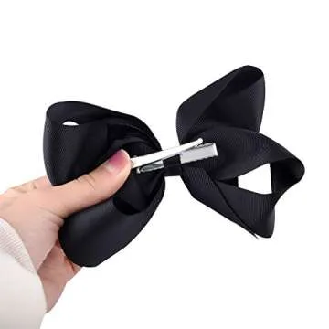 DEEKA 6" Big Hand-made Hair Bows Set for Girls