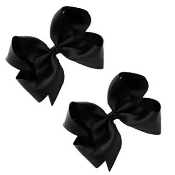 DEEKA 6" Big Hand-made Hair Bows Set for Girls